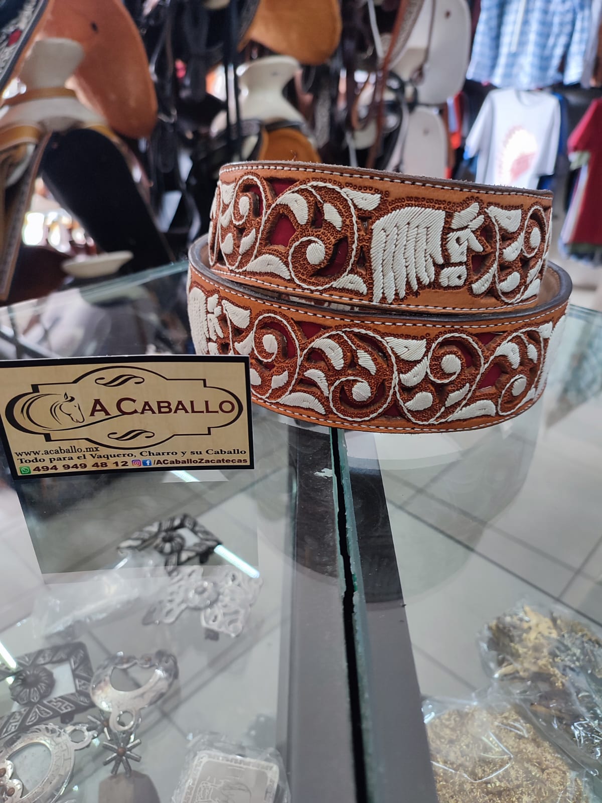 Cinto Piteado en Media Pita, Cordoneado & Punteado. Chapeton de Caballo.