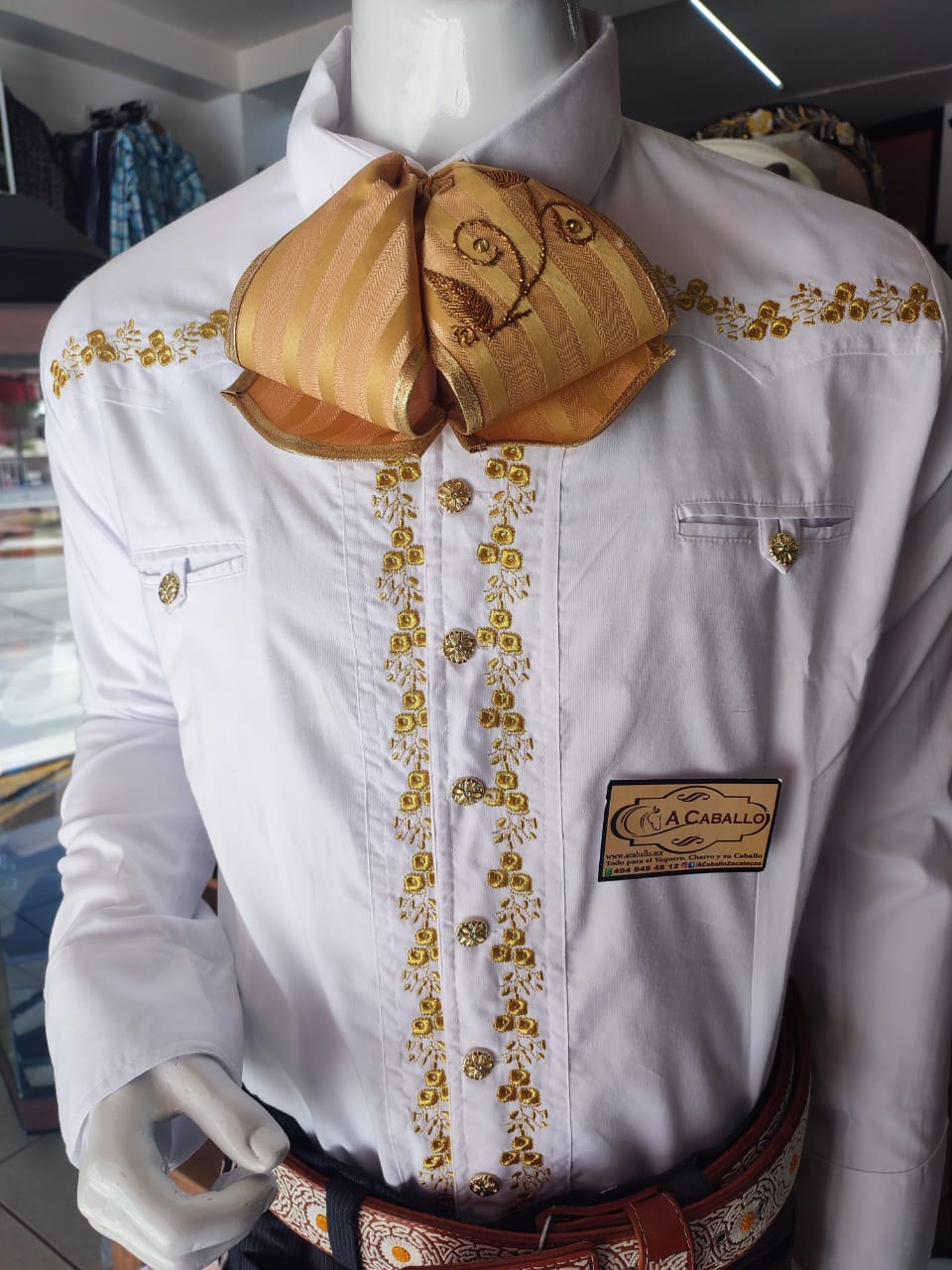 Camisa Charra Bordada Extra Fina