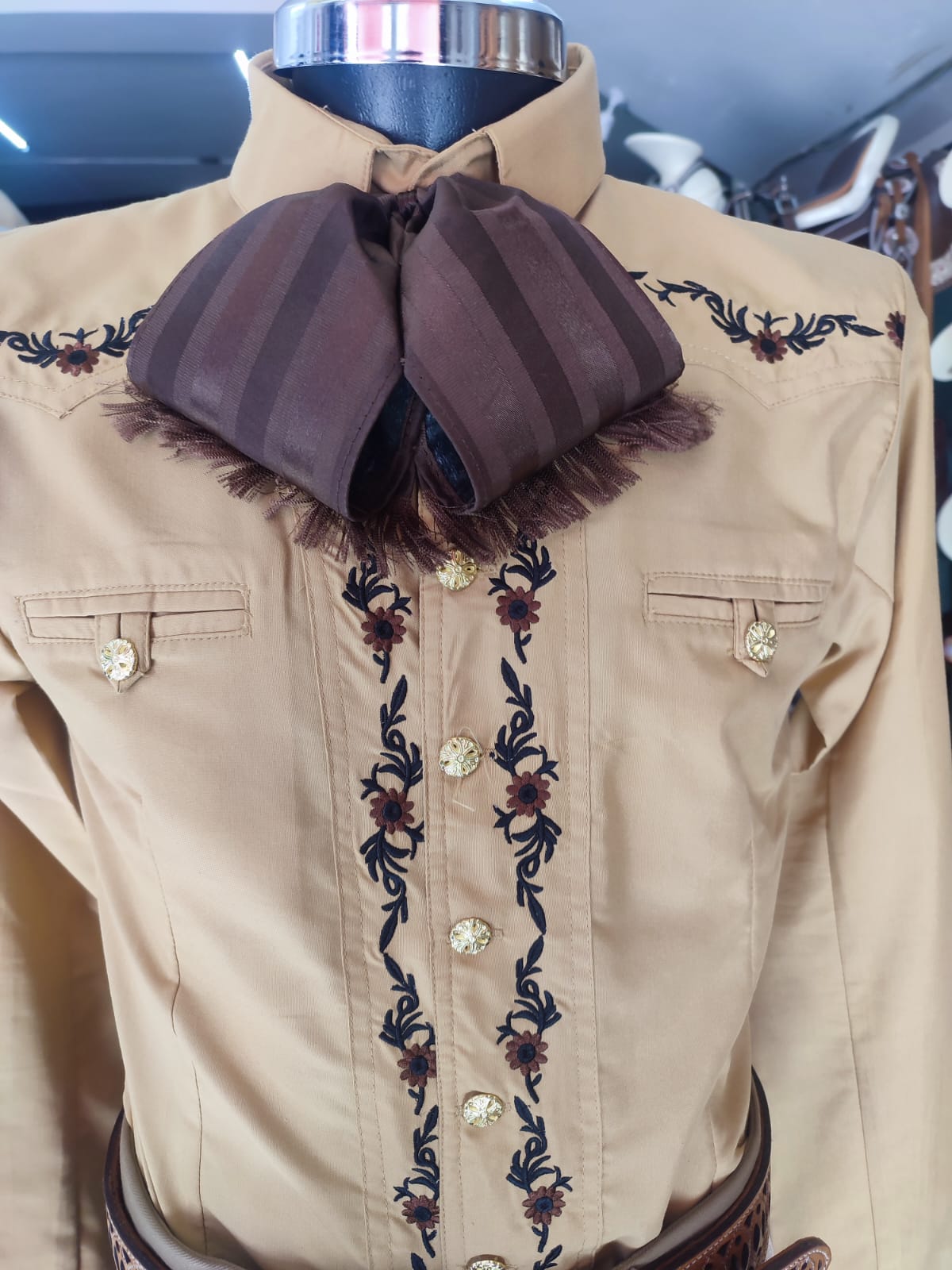 Camisa Charra Bordada Extra Fina