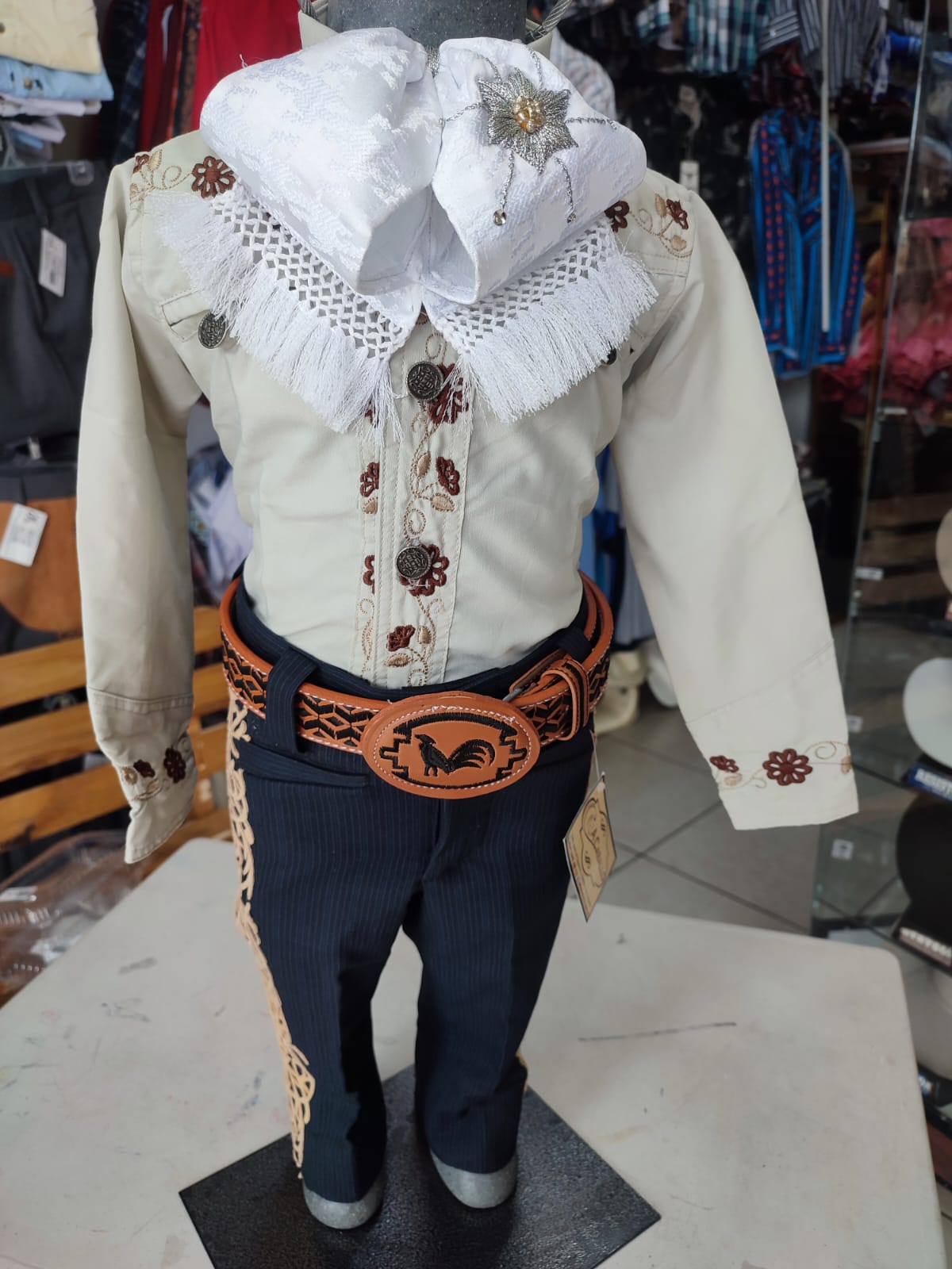 Camisa Charra Fina Bordada Niño.