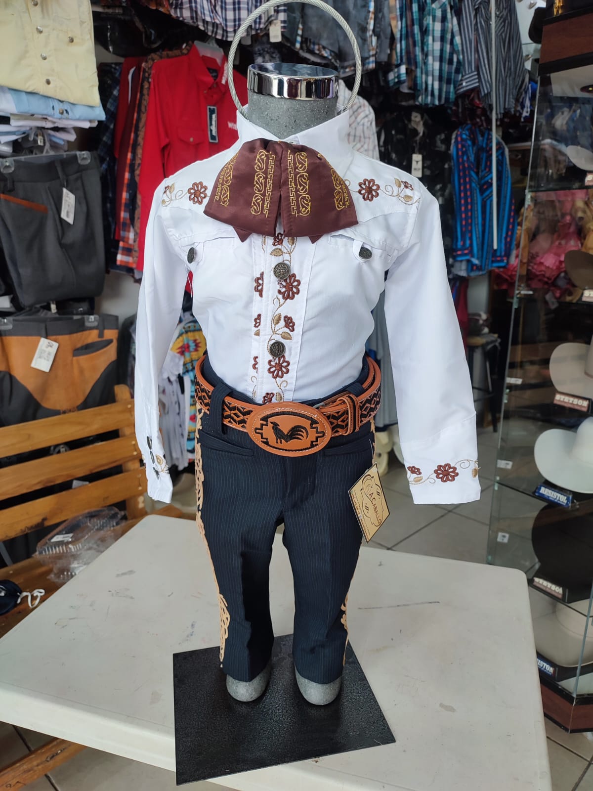 Camisa Charra Fina Bordada Niño.