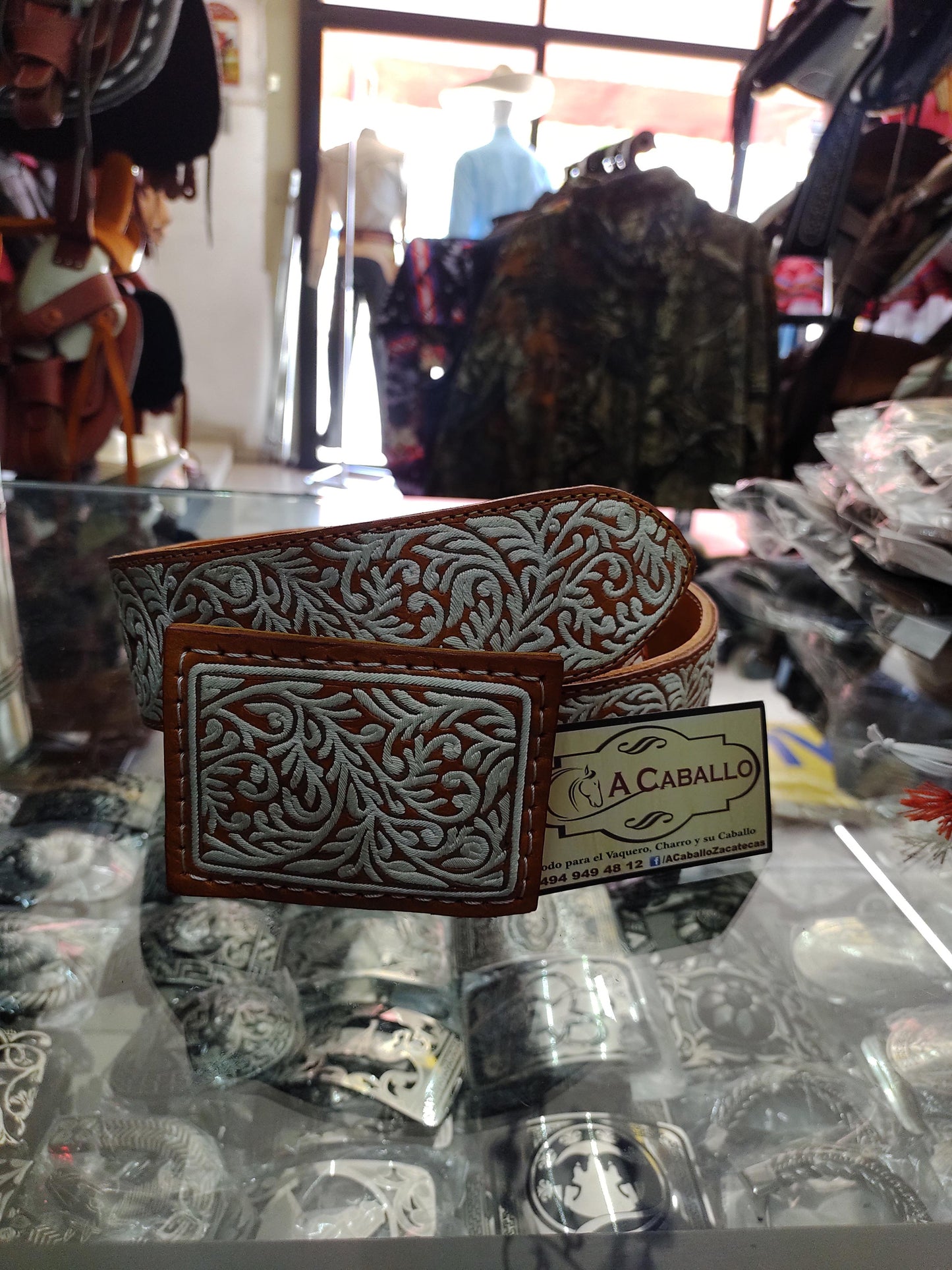 Cinto Piteado Rameado Caracoles Color Miel