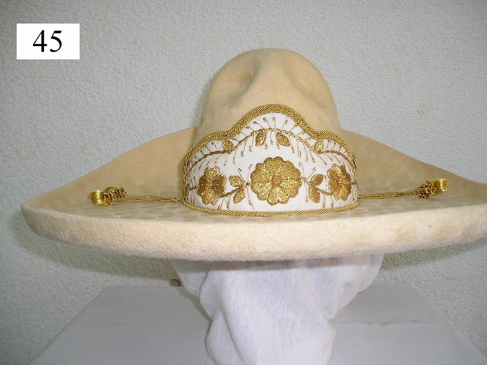 Sombrero Charro Fino En Lana, Toquilla Bordada En Hilo.