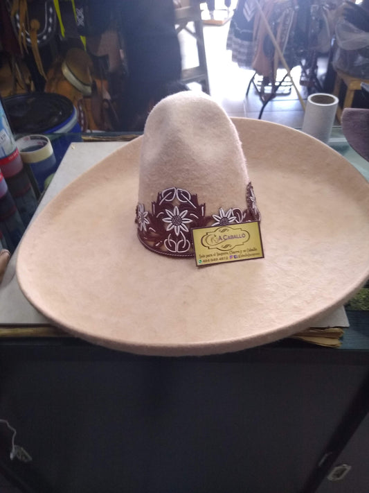 Sombrero Charro Fino en Lana Toquilla Sencilla.