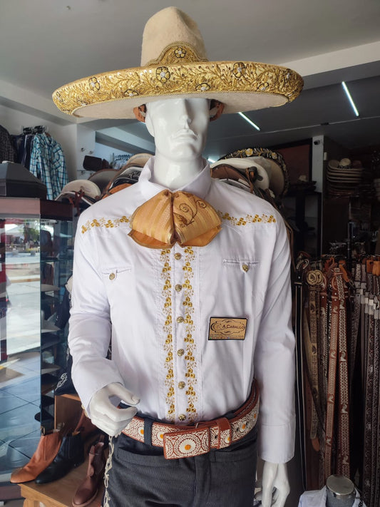 Camisa Charra Bordada Extra Fina